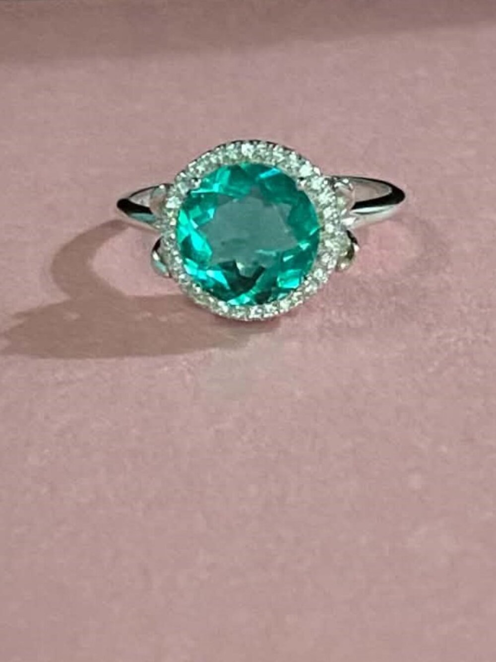 .925 Created Emerald ring